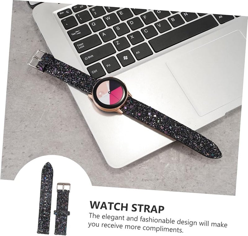 Uonlytech Lightweight Soft Glitter Watch Band for Daily Wear Comfortable Strap - Image 2